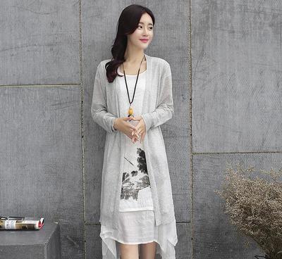 2016春夏新風(fēng)尚 韓版印花棉麻兩件套女裝SY1解析